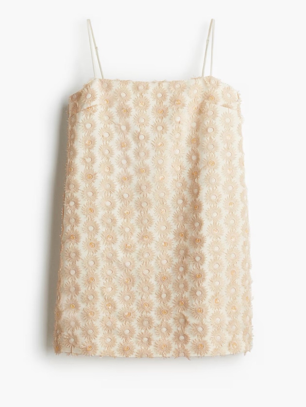 H&M Beige Floral Sequin Mini Dress